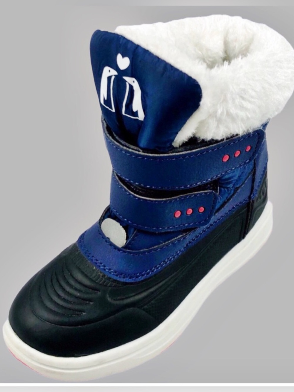 Lupilu 305037 Kids Navy Fur Lined Snow Boots Size 9.5